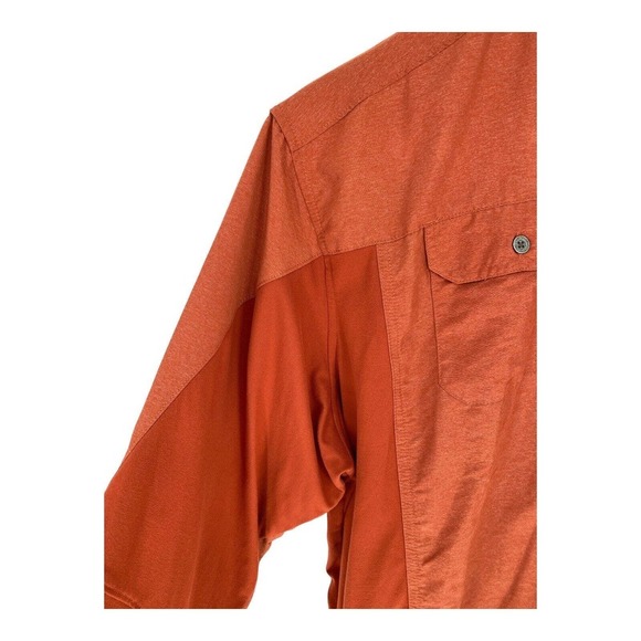 Wrangler Outdoor Mens 2X Long Sleeve Button Down Stash Zip‎ Pocket Burnt Orange - Picture 3 of 10